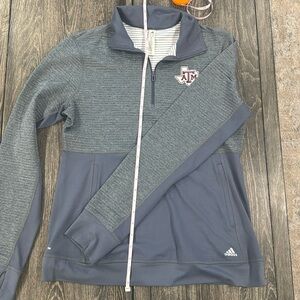 Grey Texas A&M adidas half zip size M